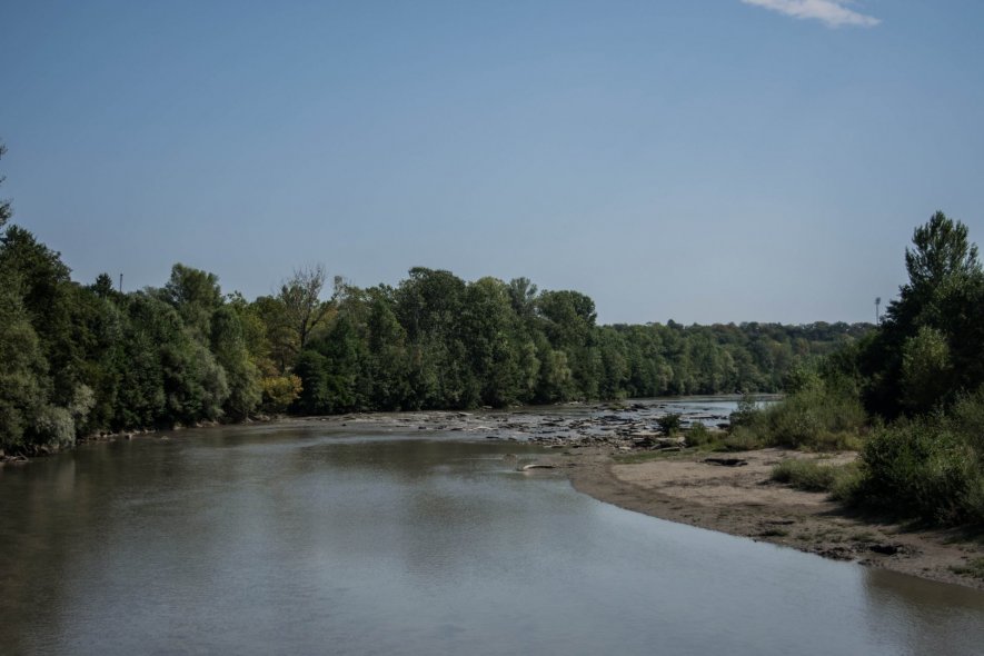 Подвесной мост на реке Белая